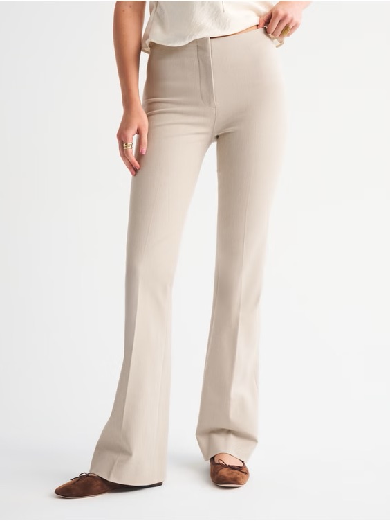 Abercrombie & Fitch Cream Forme Bootcut Pants